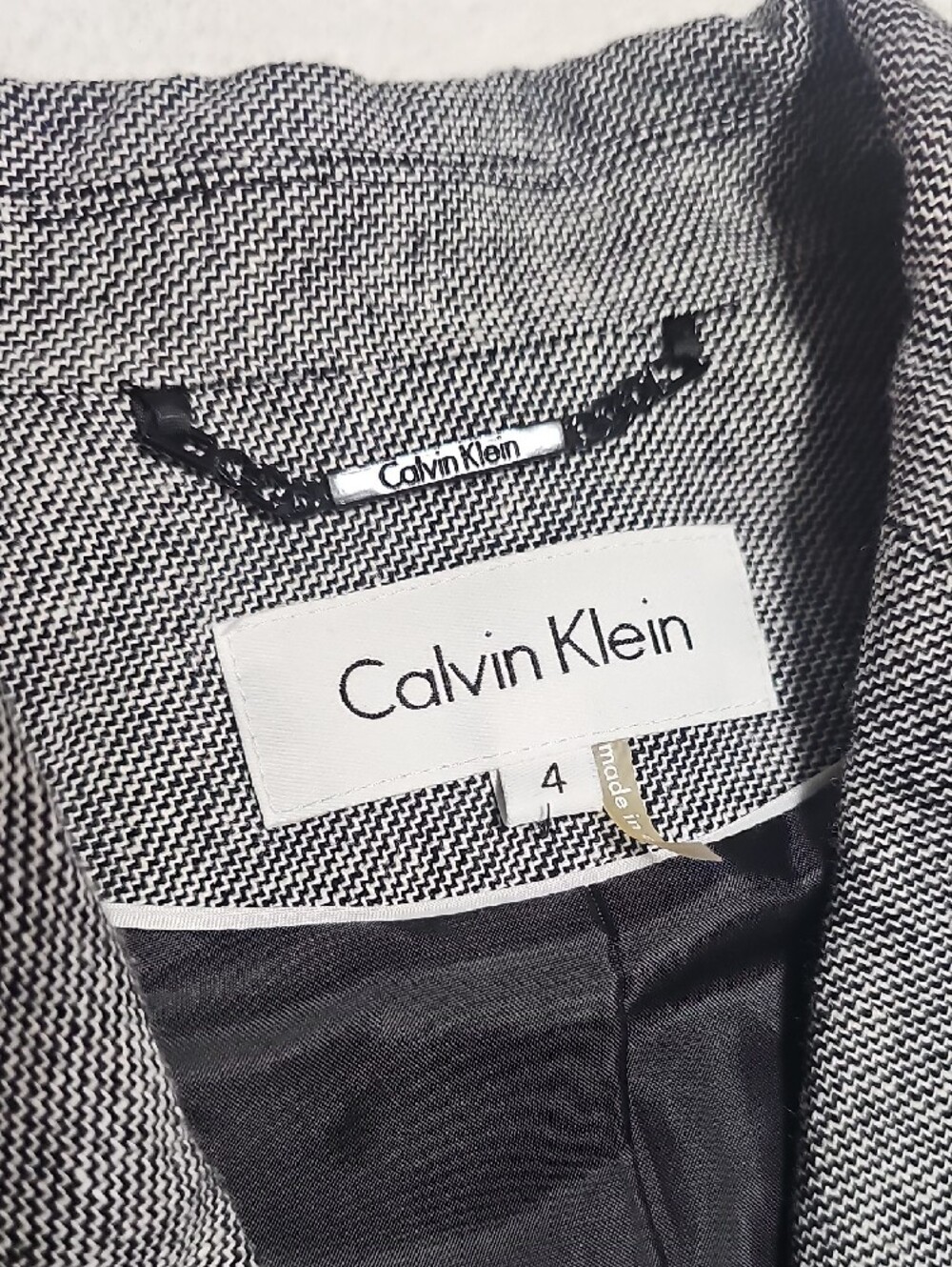 Calvin Klein Gray Short-Sleeve Peplum Midi Dress Suit - Picture 3 of 11